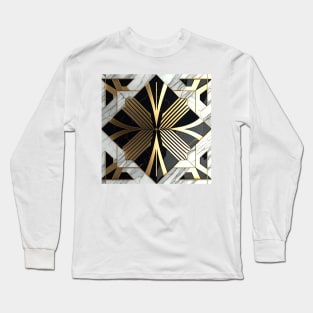 Marble White Gold Long Sleeve T-Shirt